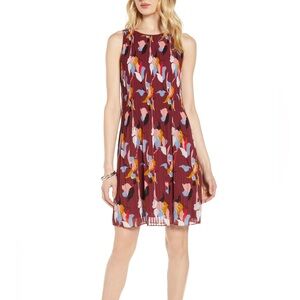 Halogen Burgundy Liza Floral Dress XS petite